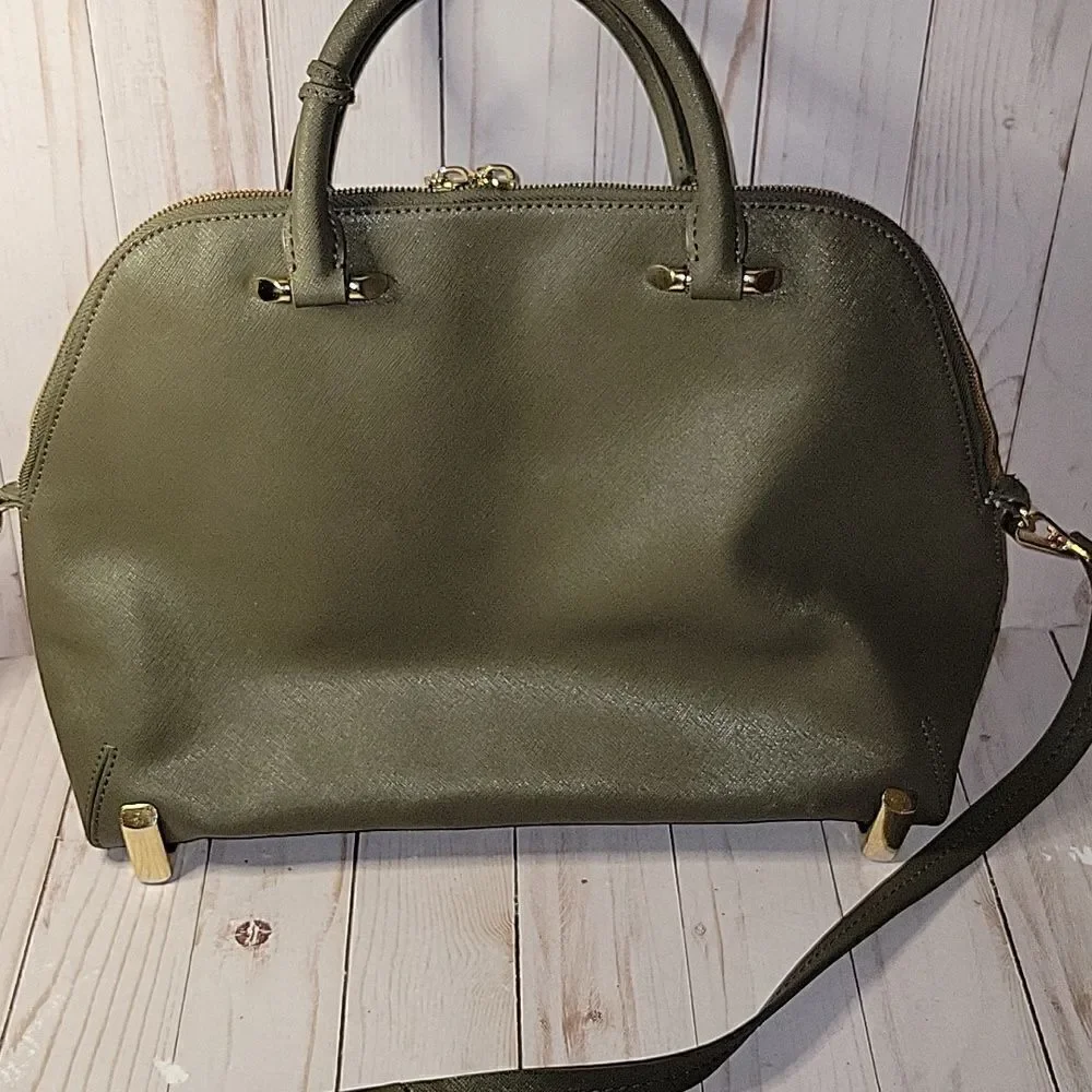 Zac Posen Daphne Dome Top Handle Saffiano Shoulder Bag w/ Luggage Tag